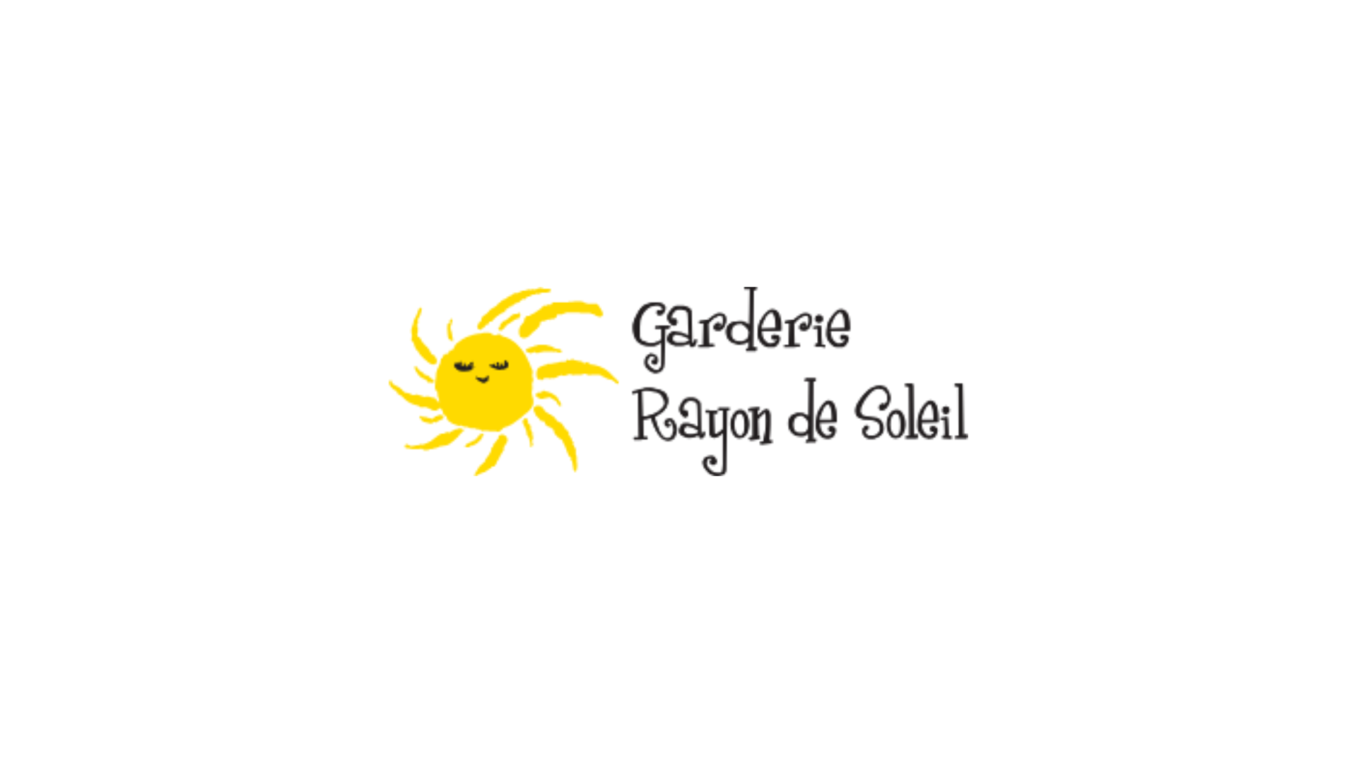 Timmins Care Logo for "Garderie Rayon de Soleil" featuring a yellow sun with a smiling face on the left and the text on the right in decorative font. Cochrane District Social Services Administration Board