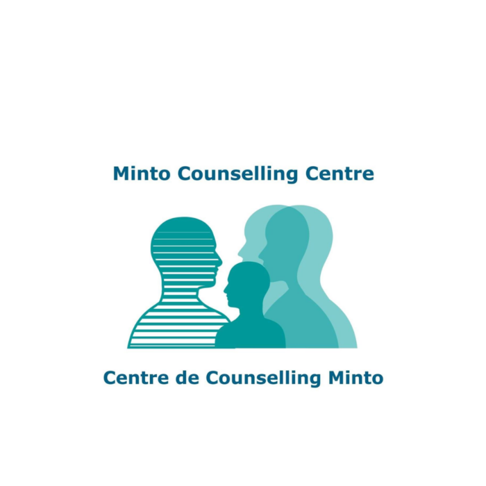 Timmins Care Logo of Minto Counselling Centre featuring silhouettes of three figures in teal with text "Minto Counselling Centre" above and "Centre de Counselling Minto" below. Cochrane District Social Services Administration Board