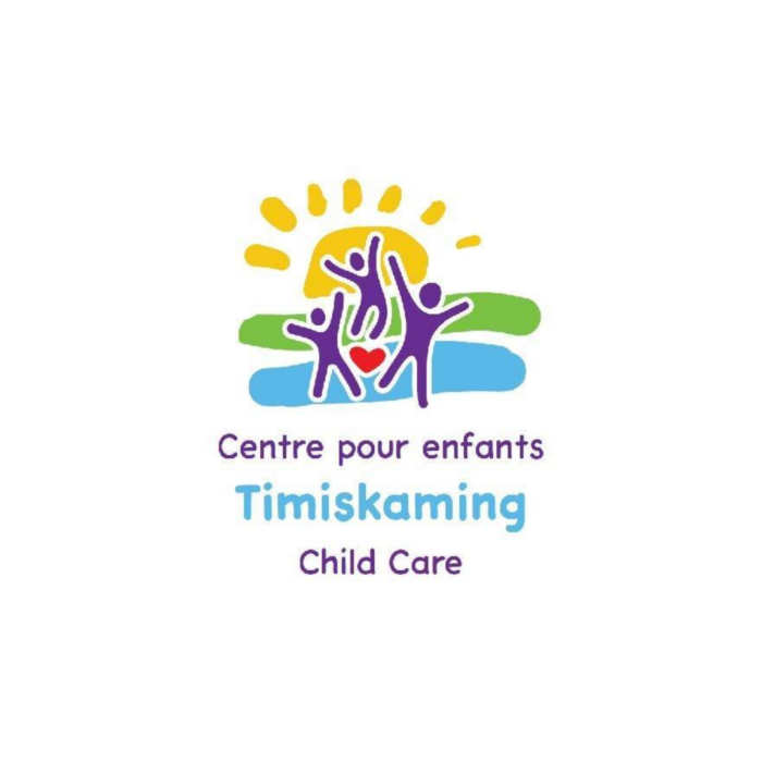 Timmins Care Logo of "Centre pour enfants Timiskaming Child Care" showing stylized figures of children with a sun in the background, symbolizing a childcare center. Cochrane District Social Services Administration Board