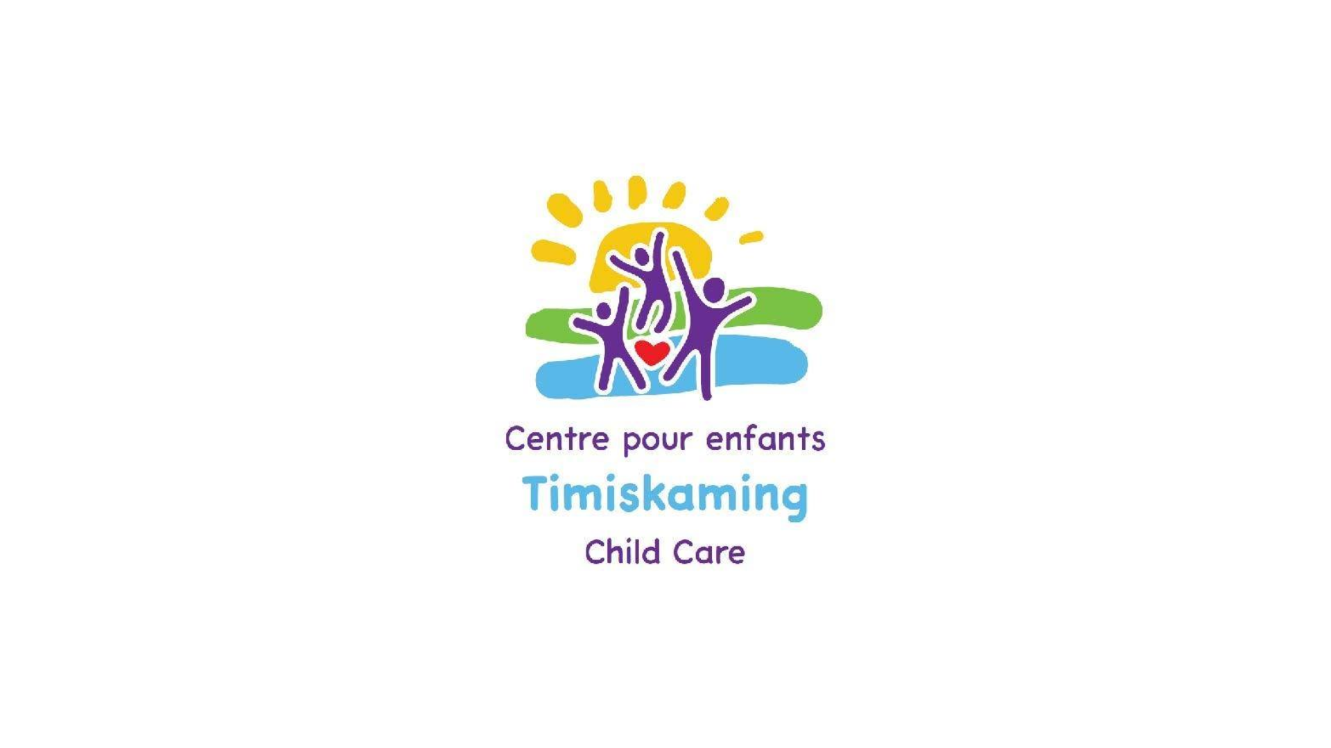 Timmins Care Logo of "Centre pour enfants Timiskaming Child Care" showing stylized figures of children with a sun in the background, symbolizing a childcare center. Cochrane District Social Services Administration Board